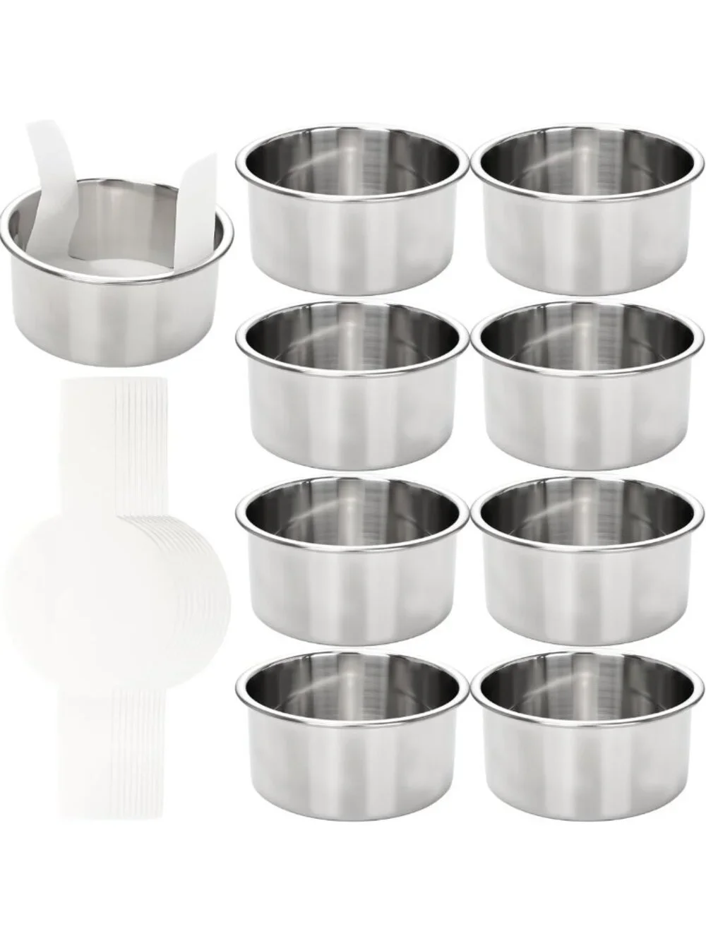 9-Pack Mini Round Cake Pan Set with Easy Lift Liners - Stainless Steel, Oven